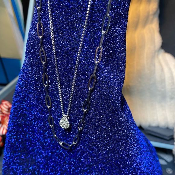 NWT 💎 DAINTY SILVER ELECTRIC NECKLACE DOUBLE ITALIAN CHAIN 2 FOR 1 PRICE - Picture 8 of 10